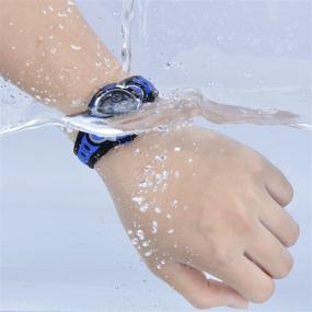 img 2 attached to 🌊 AZLAND Waterproof Swimming Frozen Sports Watch for Kids - Upgraded Version with Three Alarms, Green LED Digital Watches for Boys and Girls