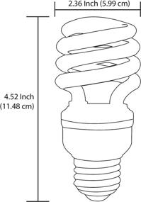 img 2 attached to 💡 Sunlite 00649-SU Mini Spiral CFL Light Bulb, 18 Watts (75W Equivalent), Medium Base (E26), 1200 Lumens, 10,000 Hour Life Span, 1 Pack, Daylight 65K