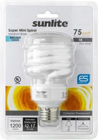 img 3 attached to 💡 Sunlite 00649-SU Mini Spiral CFL Light Bulb, 18 Watts (75W Equivalent), Medium Base (E26), 1200 Lumens, 10,000 Hour Life Span, 1 Pack, Daylight 65K