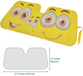 img 1 attached to 🌞 BDK Yellow Smiley Faces Windshield Sunshade – Effective Auto Shade for Car, Truck, SUV - UV Ray Protector, Keeps Vehicle Cool - 58 x 27 in