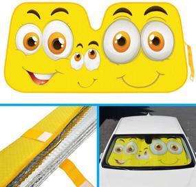 img 3 attached to 🌞 BDK Yellow Smiley Faces Windshield Sunshade – Effective Auto Shade for Car, Truck, SUV - UV Ray Protector, Keeps Vehicle Cool - 58 x 27 in