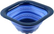 🍓 squish 3 cup square collapsible berry colander - vibrant two tone blue for efficient straining logo