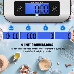 img 3 attached to Smart Food Weight Scale with APP | Calculate Calories & Protein | 1g/0.1oz Precise Stainless Steel Multifunction Scale | Ideal for Cooking, Baking, and Coffee