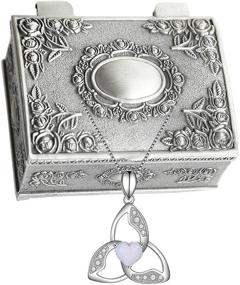 img 3 attached to S925 Doctor Strange Necklace: Crystal Stone Pendant & Vintage Jewelry Box Combo