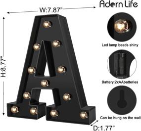 img 3 attached to 🎉 Cool Black A: LED Marquee Letter Lights for Events, Wedding, Birthday, Party & DIY Decoration