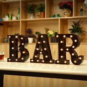 img 2 attached to 🎉 Cool Black A: LED Marquee Letter Lights for Events, Wedding, Birthday, Party & DIY Decoration