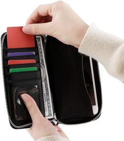 img 2 attached to Womens Double Zipper Cellphone Wristlet Women's Handbags & Wallets