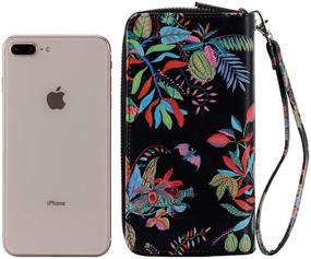 img 3 attached to Womens Double Zipper Cellphone Wristlet Women's Handbags & Wallets