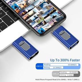 img 3 attached to 💾 Phone Flash Drives 1000GB - Expandable Memory Storage Drive for Mobile & Computers - Blue 1000GB