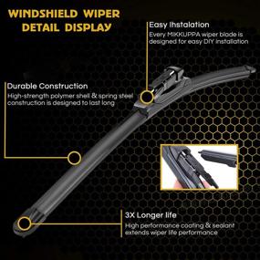 img 3 attached to 🚗 MIKKUPPA 28&#34;+28&#34; All Season Windshield Wipers - Pack of 2 - Perfect Replacement for Ford Escape 2013-2019