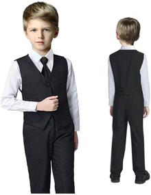 img 2 attached to 👔 Premium Fersumm Tuxedos Clothes: Stylish Toddler Dress Tie Pants Boys' Clothing and Suits & Sport Coats