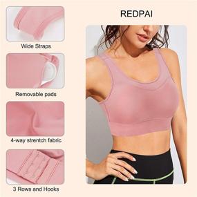 img 1 attached to 🏋️ REDPAI High Impact Support Sports Bra: Racerback, Padded, Full Coverage, Wirefree, Adjustable - Ideal for Women's Workouts