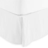 🛏️ pleated queen bed skirt by bare home - 15-inch tailored drop - easy fit for queen beds - center &amp; corner pleats - queen size, white logo