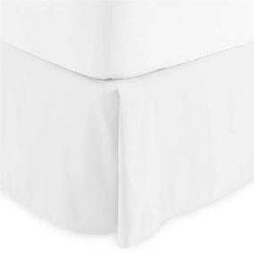 img 4 attached to 🛏️ Pleated Queen Bed Skirt by Bare Home - 15-Inch Tailored Drop - Easy Fit for Queen Beds - Center &amp; Corner Pleats - Queen Size, White