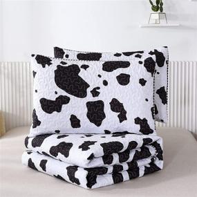 img 2 attached to PERFEMET Black and White Cow Print Quilt Set: Reversible Bedspread for Kids and Teens, Queen Size, Machine Washable