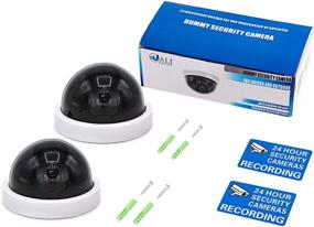 img 1 attached to WALI Dummy Fake Security CCTV Dome Camera with Flashing Red LED Light, 2-Pack, White - Includes Security Alert Sticker Decals (SDW-2)