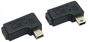 img 1 attached to 🔌 Кабель Cablecc 2 шт. 90 градусов Левый и Правый Угловой Мини USB 5 Pin Мужской к Женскому Адаптеру на Продление - Увеличивает Гибкость и Удобство Кабеля