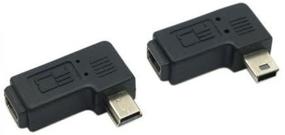 img 2 attached to 🔌 Кабель Cablecc 2 шт. 90 градусов Левый и Правый Угловой Мини USB 5 Pin Мужской к Женскому Адаптеру на Продление - Увеличивает Гибкость и Удобство Кабеля