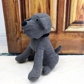 img 3 attached to 🐾 Dark Grey Dog Fabric Animal Door Stopper: Ideal Mom's Gift | Book Stopper, Wall Protector | Anti-Collision, Decorative Doorstop