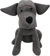 🐾 dark grey dog fabric animal door stopper: ideal mom's gift | book stopper, wall protector | anti-collision, decorative doorstop логотип