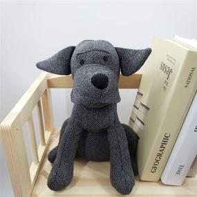 img 2 attached to 🐾 Dark Grey Dog Fabric Animal Door Stopper: Ideal Mom's Gift | Book Stopper, Wall Protector | Anti-Collision, Decorative Doorstop