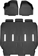 🚗 maxliner black 3 row floor mats for 2017-2021 chrysler pacifica 7 or 8 passenger model - non-hybrid logo