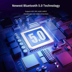 img 3 attached to Беспроводные наушники SHOCKTU TWS: Bluetooth 5.0 стереозвук, микрофон и регулировка громкости, зарядка через USB C, белые – идеальны для работы, путешествий и тренировок в фитнес-зале.