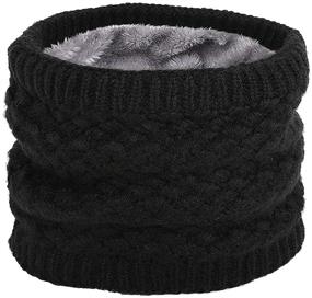 img 1 attached to Epeius Kids Winter Knitted Infinity Scarf - Cozy Polar Fleece Neck Warmer for Girls and Boys