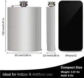 img 2 attached to 🥃 BEDEONE 8oz Liquor Flask for Men, Leakproof Stainless Steel Hip Flask Set with Funnel – Camping Pocket Flask, Laser Welded Screw Cap – Perfect Gift Idea for Spirits Enthusiasts