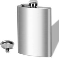 🥃 bedeone 8oz liquor flask for men, leakproof stainless steel hip flask set with funnel – camping pocket flask, laser welded screw cap – perfect gift idea for spirits enthusiasts logo