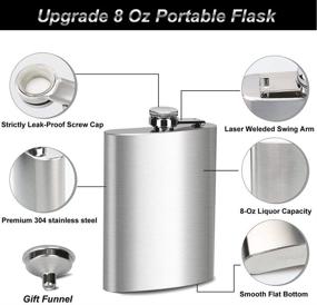 img 3 attached to 🥃 BEDEONE 8oz Liquor Flask for Men, Leakproof Stainless Steel Hip Flask Set with Funnel – Camping Pocket Flask, Laser Welded Screw Cap – Perfect Gift Idea for Spirits Enthusiasts