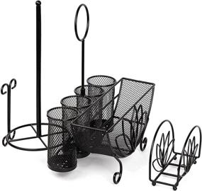 img 3 attached to 🍽️ Kauma Utensil Caddy Silverware Holder with Paper Towel Holder - Cutlery Storage Organizer for Plates, Flatware, and Napkins; Versatile Picnic Caddy for RV, Camping, BBQ, Buffets, and Outdoor Parties