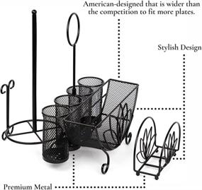 img 2 attached to 🍽️ Kauma Utensil Caddy Silverware Holder with Paper Towel Holder - Cutlery Storage Organizer for Plates, Flatware, and Napkins; Versatile Picnic Caddy for RV, Camping, BBQ, Buffets, and Outdoor Parties