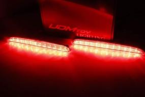 img 2 attached to 🚗 Red Lens 24-SMD LED Bumper Reflector Lights for 2017-21 Honda Civic Hatchback, SI & Type-R Sedan, Tail & Brake Lamp Functions - iJDMTOY