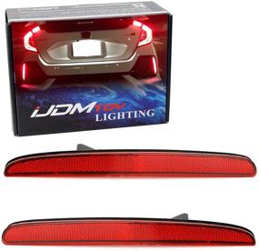 img 4 attached to 🚗 Red Lens 24-SMD LED Bumper Reflector Lights for 2017-21 Honda Civic Hatchback, SI & Type-R Sedan, Tail & Brake Lamp Functions - iJDMTOY