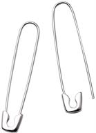 stylish cartilage sterling silver big hoop earrings: elegant minimalist safety pin design for women & girls, dangle drop 37mm logo