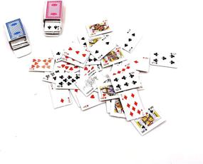 img 4 attached to 🃏 Miniature Dollhouse Furniture Accessories Games - Poker Playing Cards 1:12 Scale