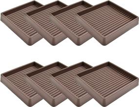 img 4 attached to VOCOMO 3X3 Caster Cups - Square Rubber Furniture Cups with Anti-Sliding Floor Grip - Non Skid Furniture Caster Cups for Enhanced Floor Protection (Brown, 8 Pack)