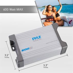 img 2 attached to 🚤 Pyle 2-Channel Marine Amplifier Receiver - Waterproof and Weatherproof Subwoofer for Boat Stereo Speaker & Other Watercraft - 600 Watt Power, Wired RCA, AUX and MP3 Audio Input Cable - PLMRMP2A