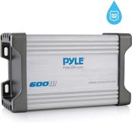 🚤 pyle 2-channel marine amplifier receiver - waterproof and weatherproof subwoofer for boat stereo speaker & other watercraft - 600 watt power, wired rca, aux and mp3 audio input cable - plmrmp2a logo