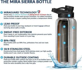 img 2 attached to 🥤 MIRA 32 oz Stainless Steel Insulated Sports Water Bottle - Keep Drinks Ice Cold for 24 Hours, Piping Hot for 12 Hours - BPA-Free Spout Lid Cap - Elegant White Finish