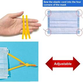 img 1 attached to 🟨 50PCS Yellow Retractable Elastic Cord for Masks: Adjustable Buckle, Sewing Comfortable Ear Hanging Rope for DIY Craft Mask Ear Hanging Rope