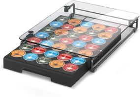 img 4 attached to EVERIE Glass Top Coffee Pod Storage Drawer Holder for K Cup Pods - Holds 35 Pods, KP3501-BL