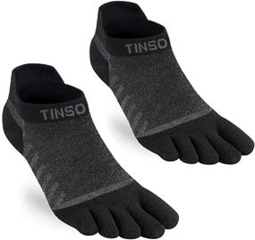 img 4 attached to TINSO Cotton Crew Toe Socks: Five Finger No Show Athletic Running Socks (7-11)