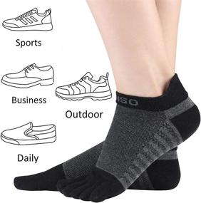 img 1 attached to TINSO Cotton Crew Toe Socks: Five Finger No Show Athletic Running Socks (7-11)