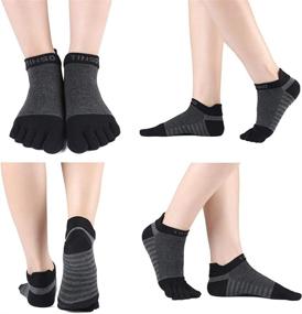 img 2 attached to TINSO Cotton Crew Toe Socks: Five Finger No Show Athletic Running Socks (7-11)