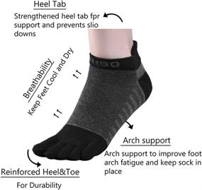 img 3 attached to TINSO Cotton Crew Toe Socks: Five Finger No Show Athletic Running Socks (7-11)