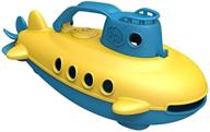 подводная лодка green toys - безопасное и устойчивое синее судно для малышей: без бисфенола а и фталатов, из переработанного материала, с вращающимся задним винтом логотип