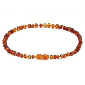 img 2 attached to Cognac Baltic Amber Necklace - 📿 14 Inches | 100% Certified Authentic Baltic Amber
