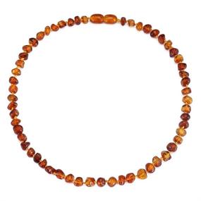 img 4 attached to Cognac Baltic Amber Necklace - 📿 14 Inches | 100% Certified Authentic Baltic Amber